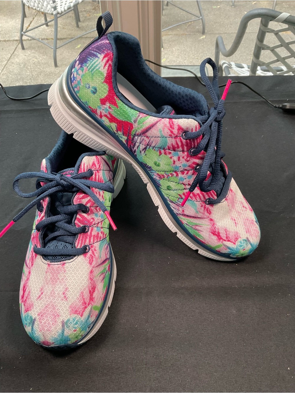 Skechers Navy Multi-Color Tie-Dye Memory Foam Sneaker